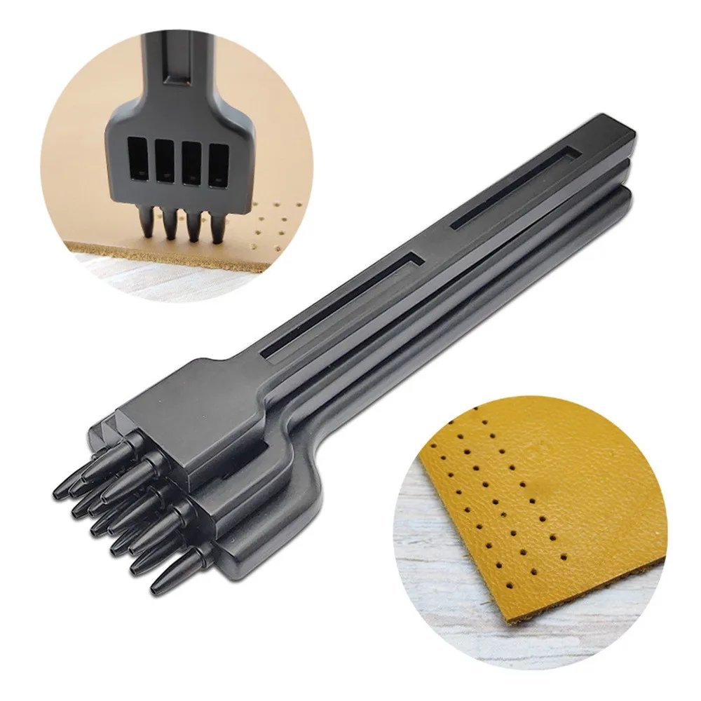 Description Picture 5 of item4/5/6mm Leather Black Round Hole Row Punch Tool Leather Punch Tool Sewing Carving Work Saddle Set пробойники для кожи