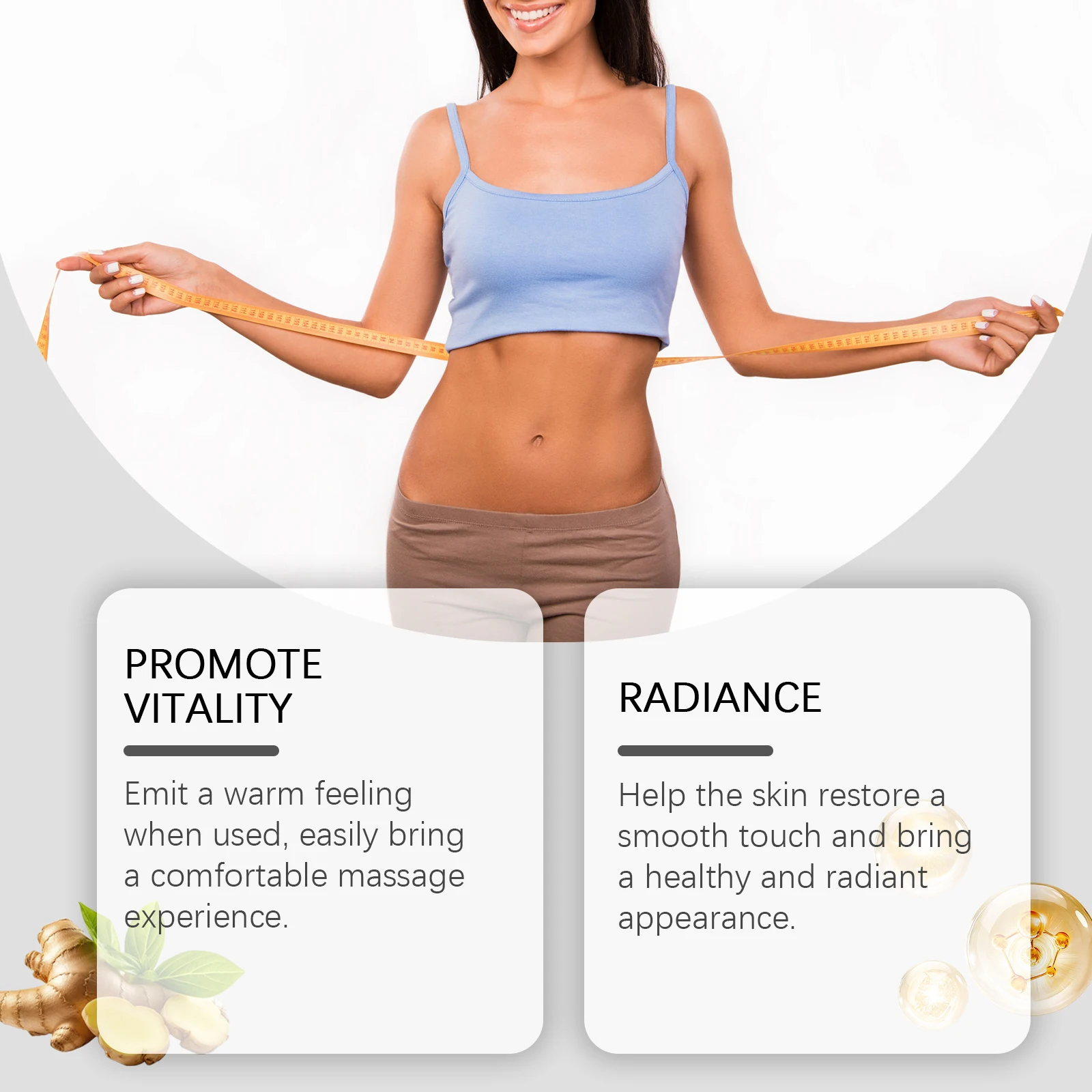 Ginger Slimming Oil Belly Fat Burner Improve Stomach Promote Digestion Prevent Fat Accumulation Firming Body Anti Cellulite Oil
