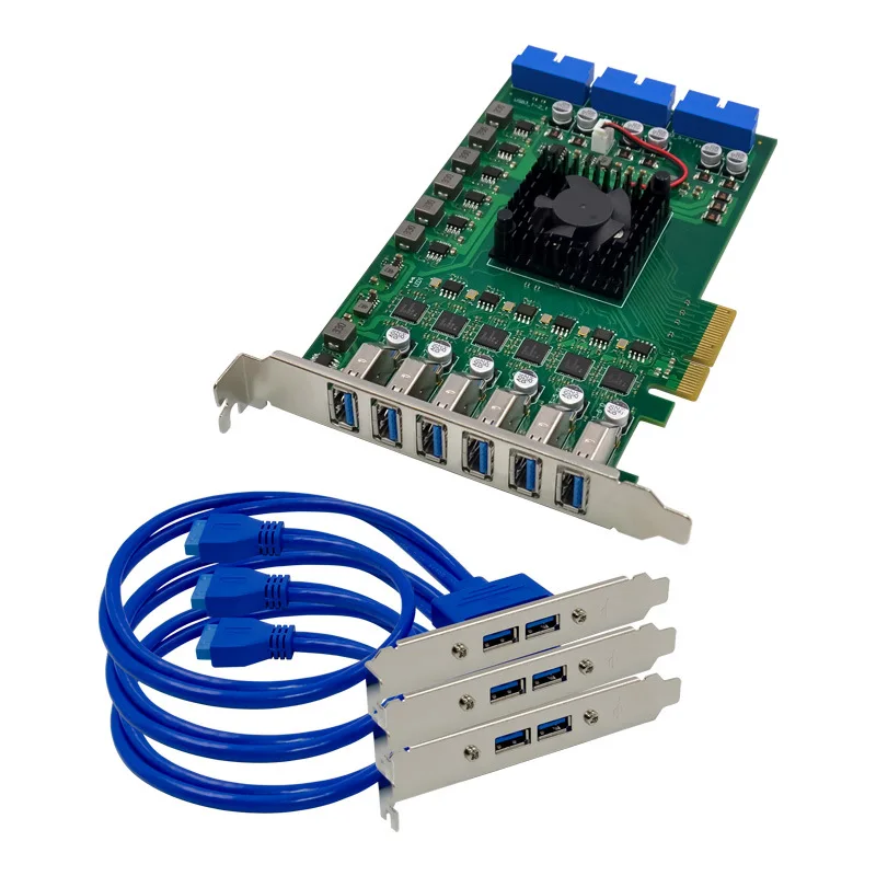 PCIe X4 NEC720202 12포트 USB3.0 산업용 카메라 비전 수집 어댑터 카드 모델 SE-U30202A-12U OEM