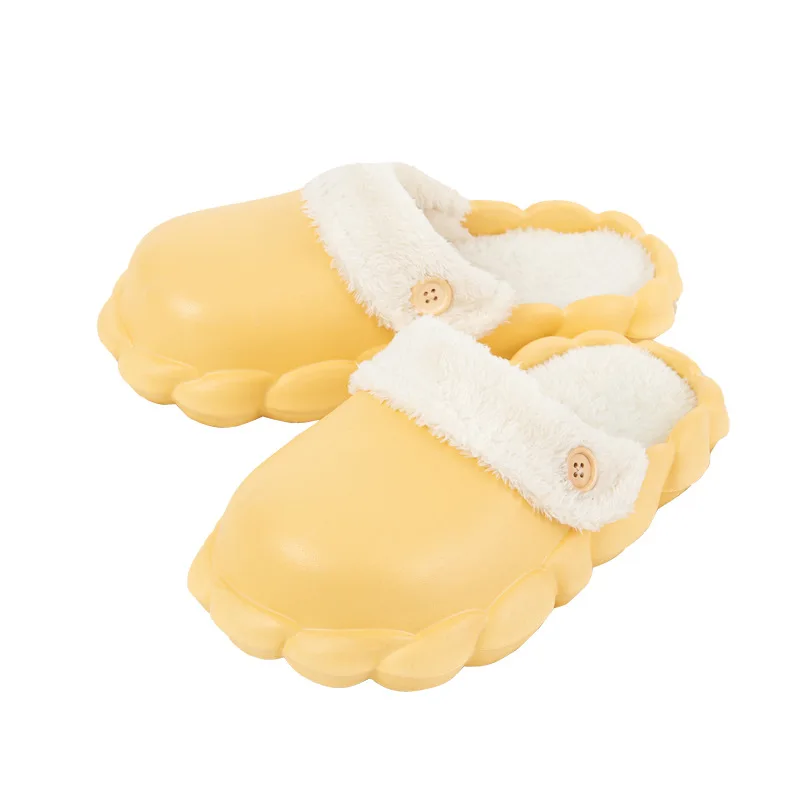 2022 new solid color detachable waterproof half home cotton shoes eva platform warmer house slippers indoor outdoor sides