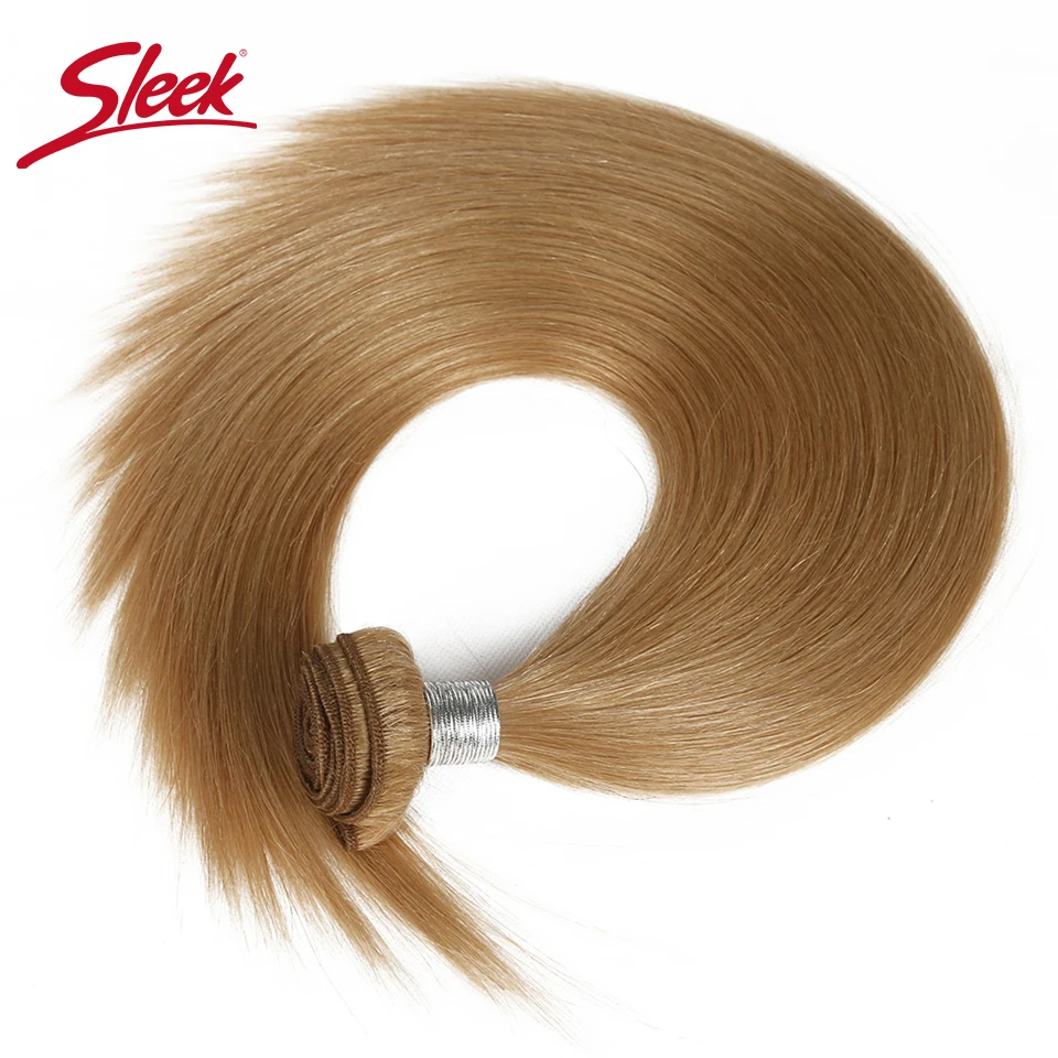 Sleek Virgin Hair One Piece Blonde 10# 12# P27/613 Color Double Drawn Brazilian Silky Straight Bundles Hair Weave Remy