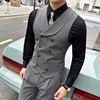 (1 Pcs Vest）2024 Latest Style Design Double Breasted Men Suit Vests Formal Groom Wedding Social Slim Fit Sleeveless Vest Coats 6