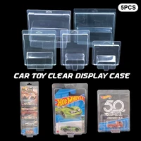 5Pcs Car Toy Transparent Display Case Hotwheels Protective Shell Boulevard Team Transport Model Card Board Collect Boys Gift 1