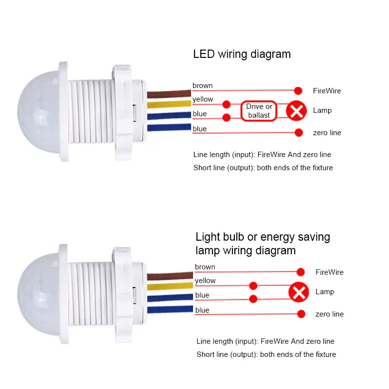 110V 220V Motion Sensor Mini Pir Infrared Smart Switch Smart Home Human Body Automatic Night Lamp