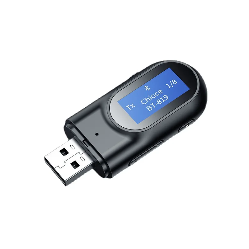 USB 블루투스 5.0 오디오 어댑터, 드라이버 프리 스크린 디스플레이, TV 컴퓨터 블루투스 변속기 리시버, 투인원