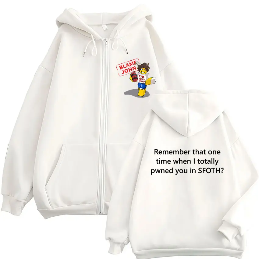 Lustige Schuld John Shedletsky Forsaken Meme Zipper Hoodie Männer Frauen Fleece Mode Langarm Übergroßen Zipper Sweatshirt Tops