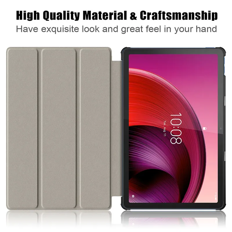 Lenovo Tab M10 5G Premium Magnetic Fold Leather Tablet Stand Case