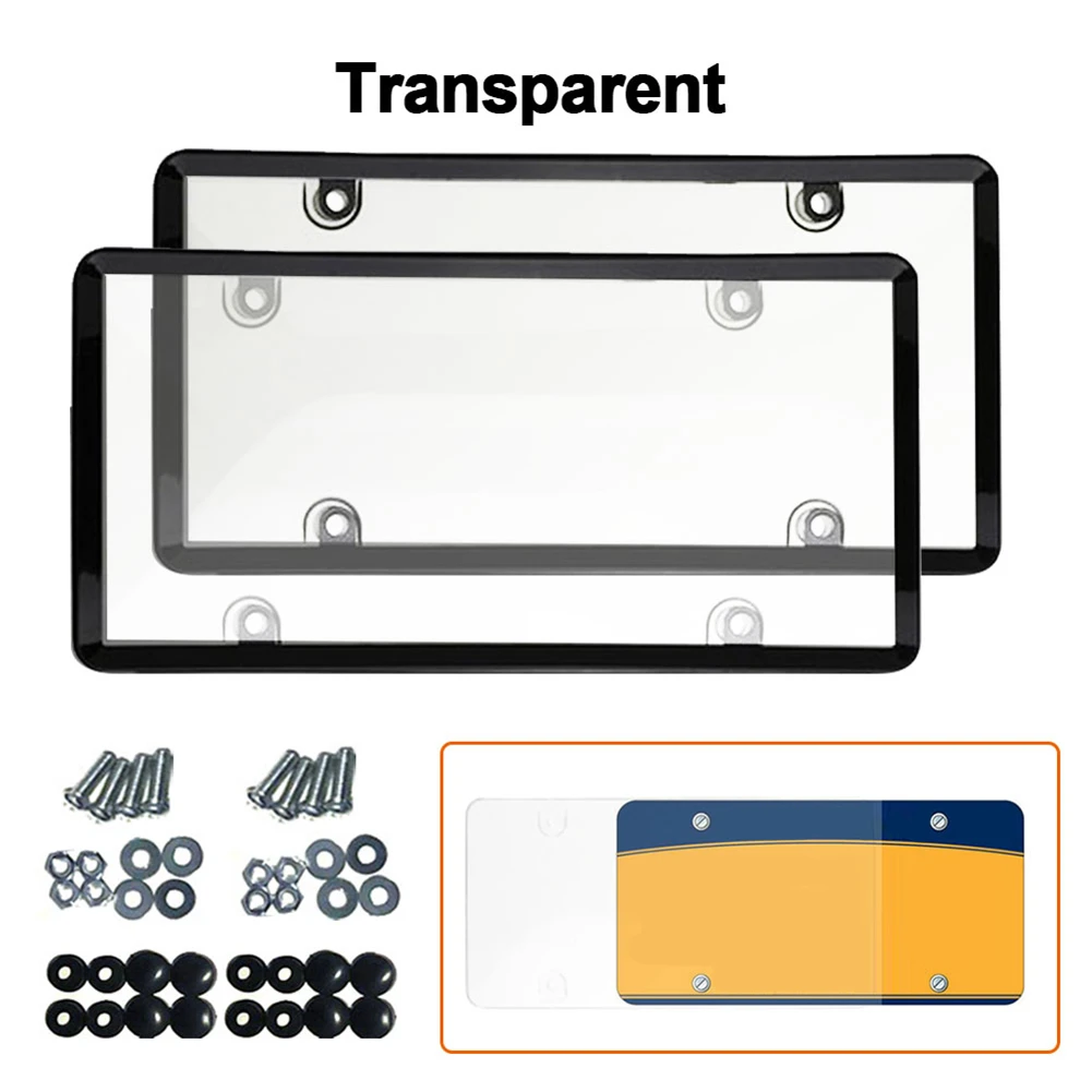 2pcs Clear Reflective Anti Speed Red Light Toll Camera Stopper License Plate Cover License Plate