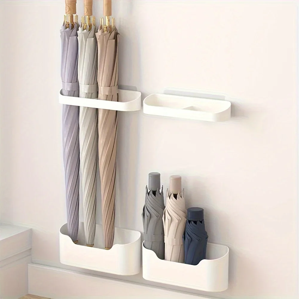 Wall Mounted Umbrella Holder Nail Free Fastener Style Multi-Functional Household Umbrella Storage Rack,sun umbrella holder