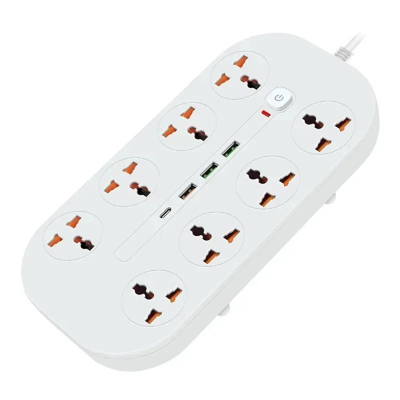 Universal Power Strip with Surge Protection, USB and Type-C Ports, and 8 Outlets