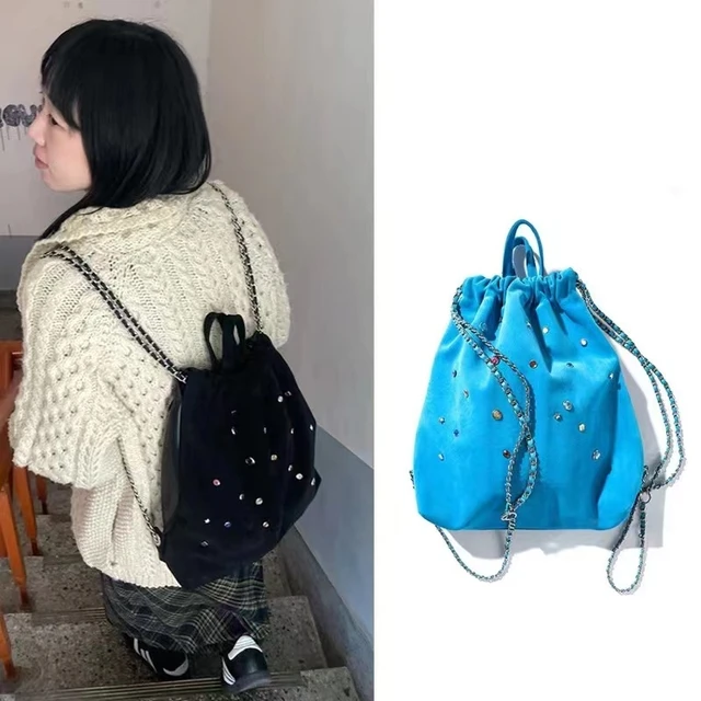 2023 Spring Korean Version New Diamond Lattice Chain Cloud Bag