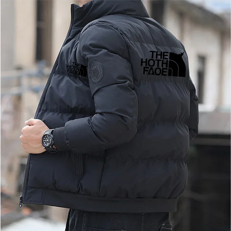 Fashion and Leisure New Winter Sports Thick Men's Warm Zipper Jacket Casual Men's Jacket Windproof Cotton Down Zipper Jacke