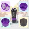 500ML Shaker Cups Portable Protein Powder Shaker Water Bottles Outdoor Sports Milkshake Kettle Gym Fitness Mixing Shake Cup 6