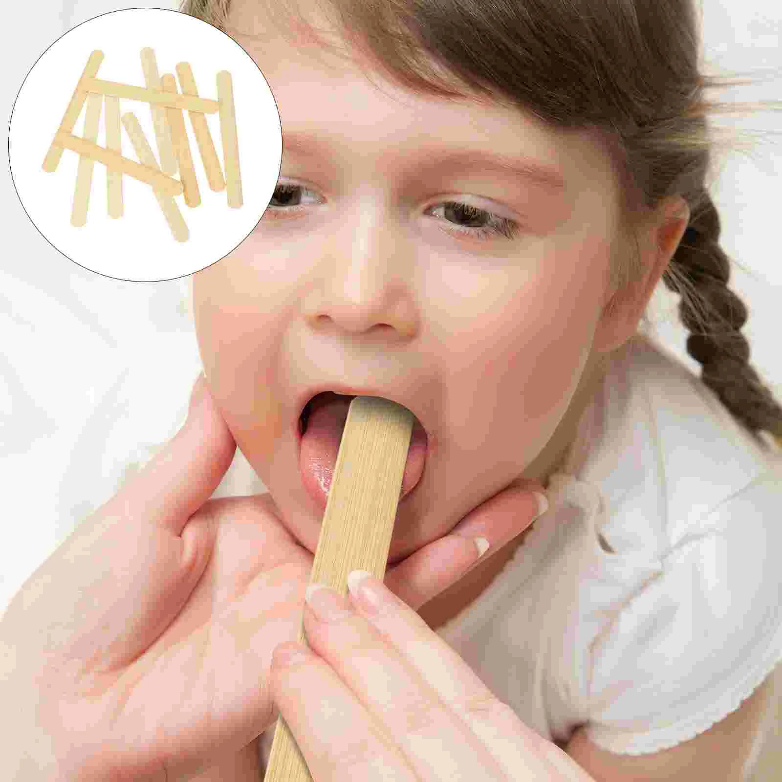 

100 Pcs Tablet Spatula Child Tongue Depressor Sticks Bamboo Oral Diagnostic Depressors