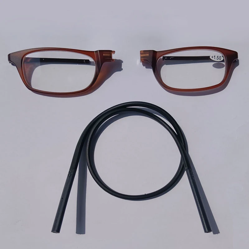 Portable magnetic reading glasses that can be hung around the neck with adjustable lanyard for men and women