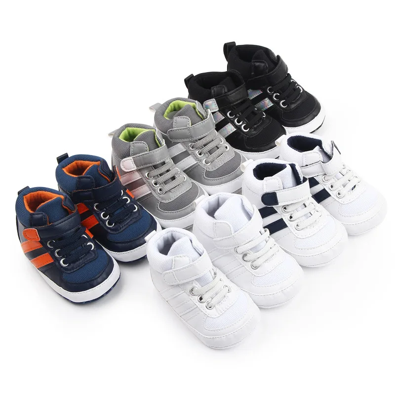 baby shoop 2点 Star Two Striped PatchWork Baby Shoes For Boys Girls Hard