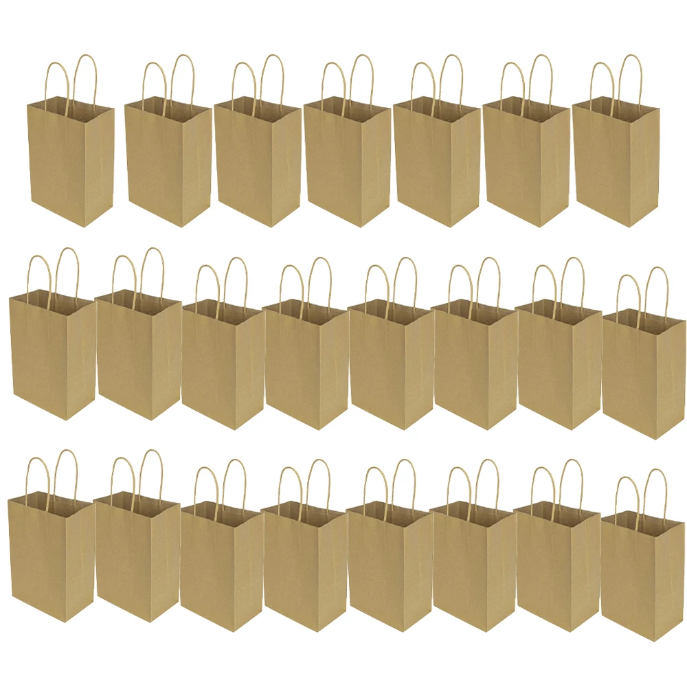 

20 шт маленький крафт-бумажный мешок с ручками, используемый для дней рождения, детских душевых подарочных пакетов
