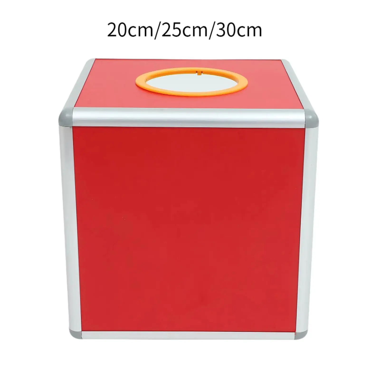 Ballot Box Lottery Lucky Box Aluminum Alloy Easy Assembly Red Square Fundraising Cubic Storage Container Raffle Ball Game Box