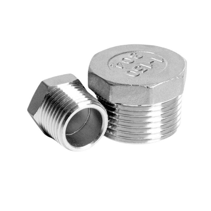 1/8" 1/4" 3/8" 1/2"-4" BSPT NPT Male Hex End Plug Cap 201/304/316 Stainless Steel Connector Pipe Fitting Water Gas Oil 225 PSI
