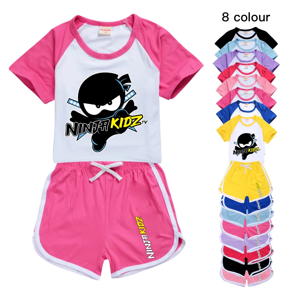 

Summer Ninja Kids Clothes Toddler Baby Boys Girls T shirt Short Pants Casual Shorts Tops Teen Homewear Children Pajamas Clothing
