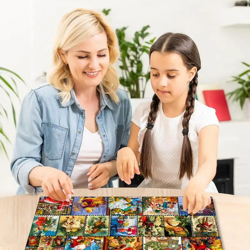 1008 Pieces Puzzle Advent Calendar for Kids Christmas 24 Days Surprise Countdown Puzzles Set Cute Calendar Puzzles Gift Box