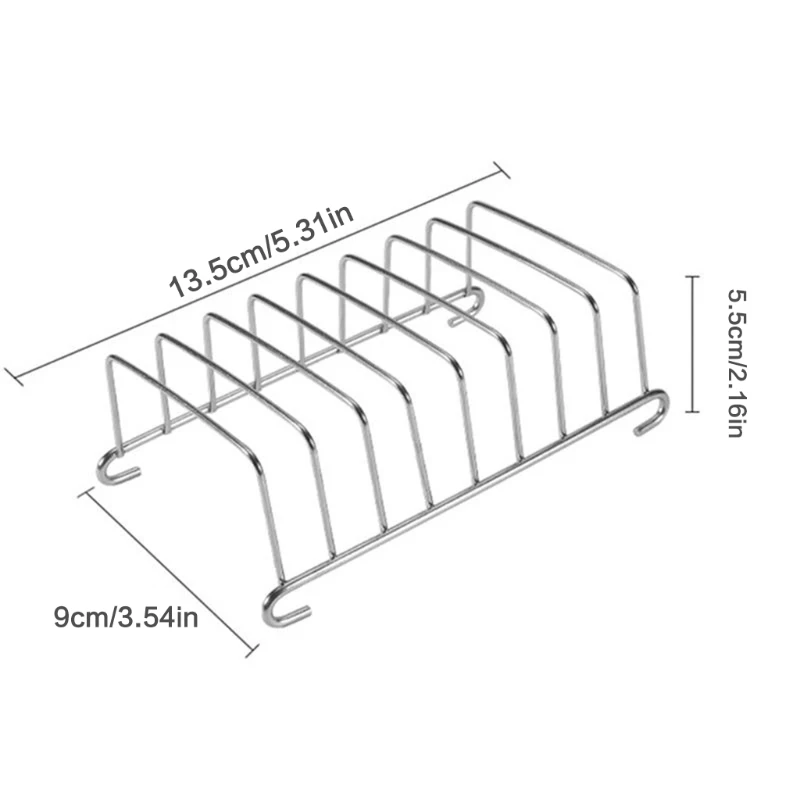 Stainless Steel Toast and Bread Rack 8 Slots Rectangle Food Display Tool for Air Fryer Accessories Air Fryer Accessories