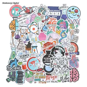 50Pcs Science Chemistry Laboratory Stickers for Laptop Phone Skateboard Suitcase