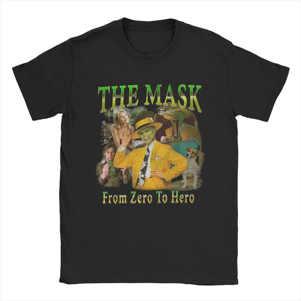

The Mask Vintage Bootleg Movie Jim Carrey T-Shirt for Men Women O Neck Cotton T Shirts USA Comedy Short Sleeve Tees Clothing