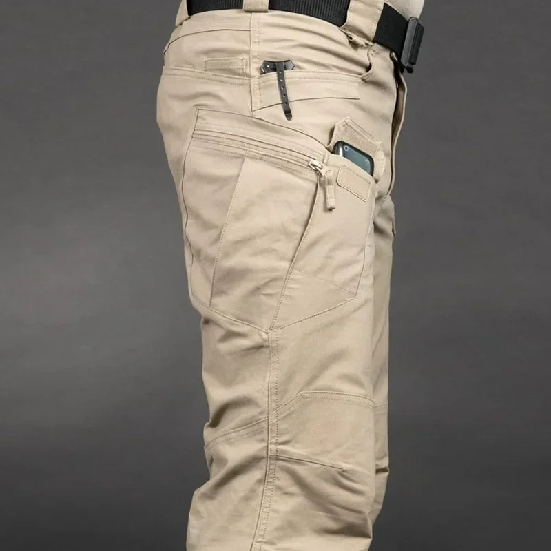 Spring Autumn Male High Waist Loose Casual Tactical Cargo Pants Hombre Chic Pockets Oversized Straight Trousers Men's Clothing
