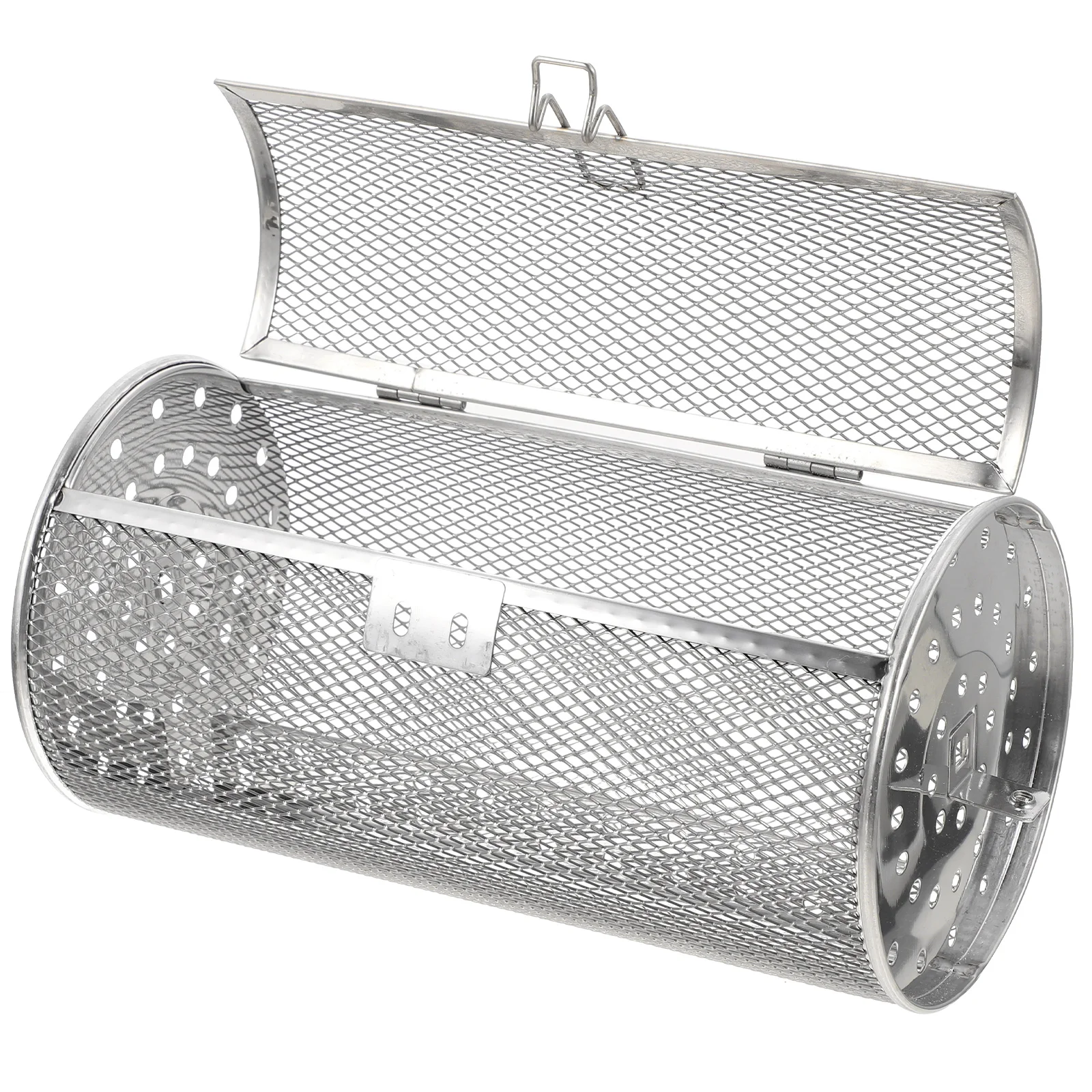 BasketGrillRotisserieSteelStainlessRoasterCageOvenGrillingBbq