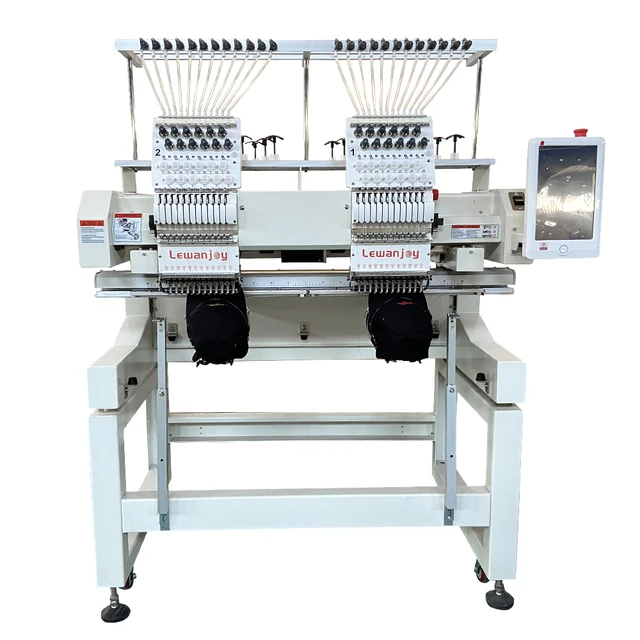 New 12 15 Needles Clothing Portable Two Head Embroidery Machine Dahao System High Speed