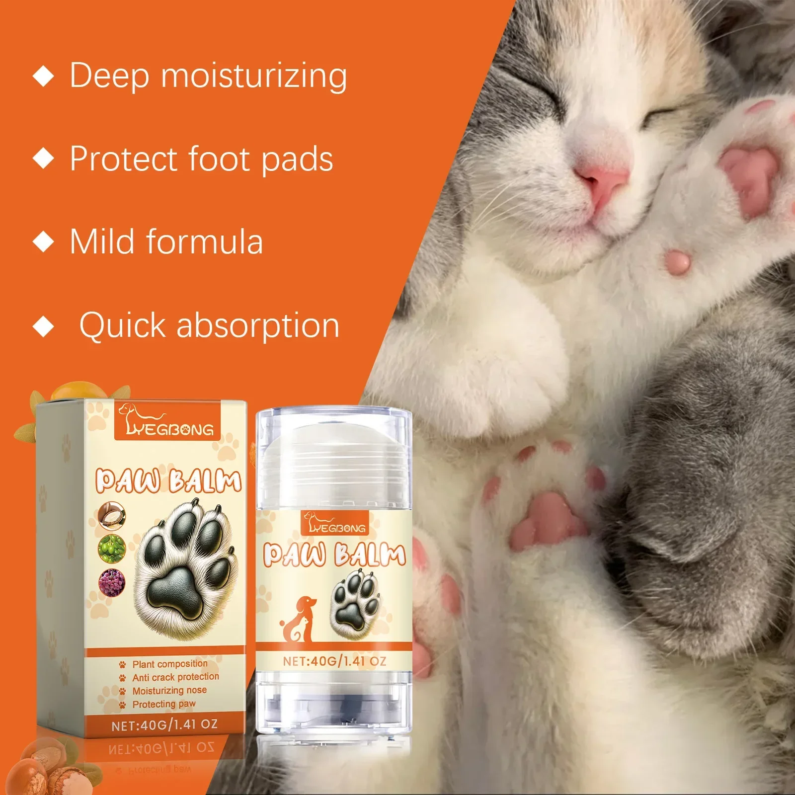 Pet Moisturizing Claw Cream Stick, Pet Moisturizing Foot Care Anti-drying and Cracking Softening Foot Claw Cream