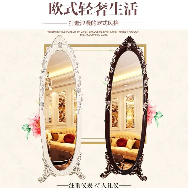 Discounted Full Body Makeup Mirror with elegant framed shape and Northern European style