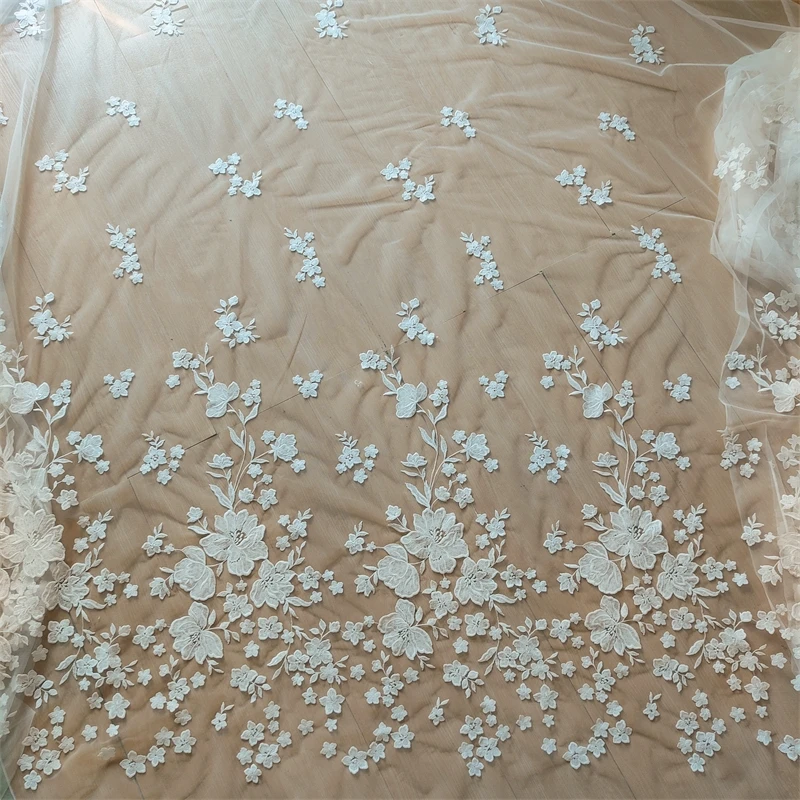 o【レース生地4.73m】スパンコール&刺繍チュールレース レース o【レース生地4.73m】スパンコール&刺繍チュールレース レース