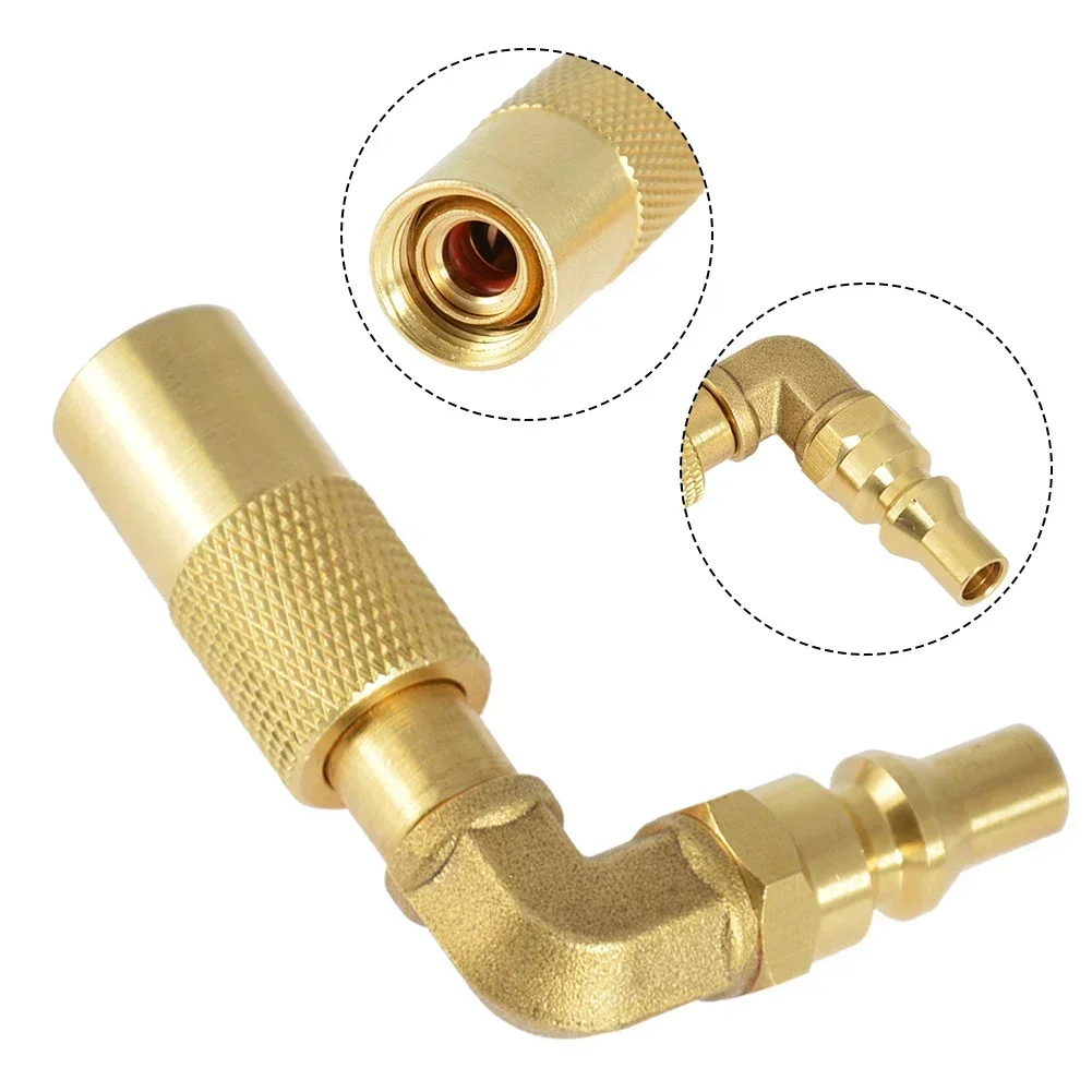 Propane Elbow Fitting Replace Low Pressure Gas Griddle Portable Quick Connect For 9/16 Inch To 1/4 Inch Propane Adapter