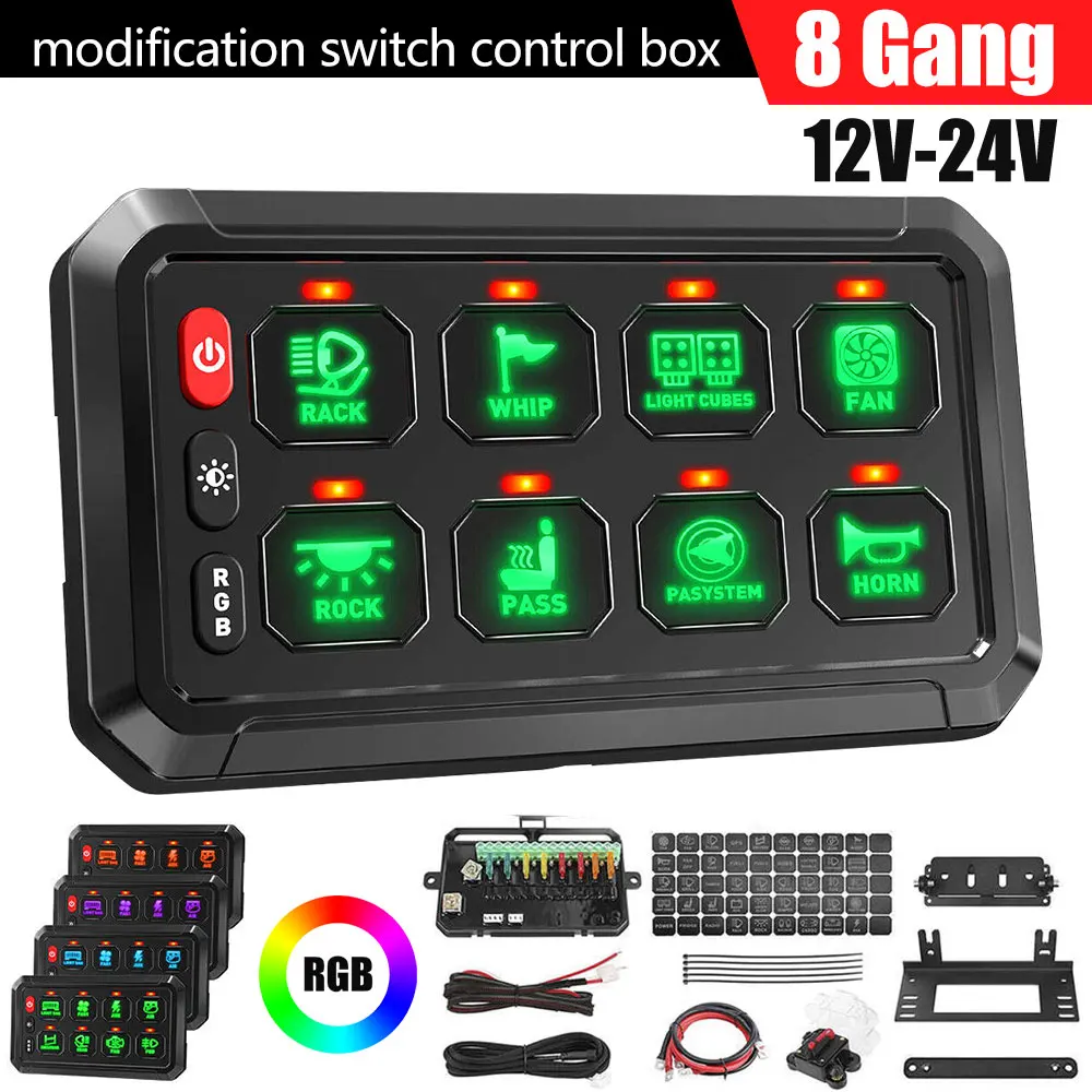 

Универсальная панель переключателя 8 RGB, вкл.-ВЫКЛ., стандартная панель управления цепью 12 В/24 В