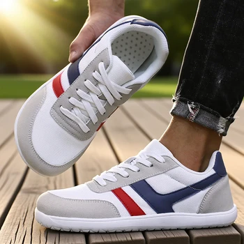 Tenis De Hombre Wide Toe Box Barefoot Shoes Minimalist Breathable Comfortable Outdoor Walking Shoe Sports Casual Blue Shoes 2025 1