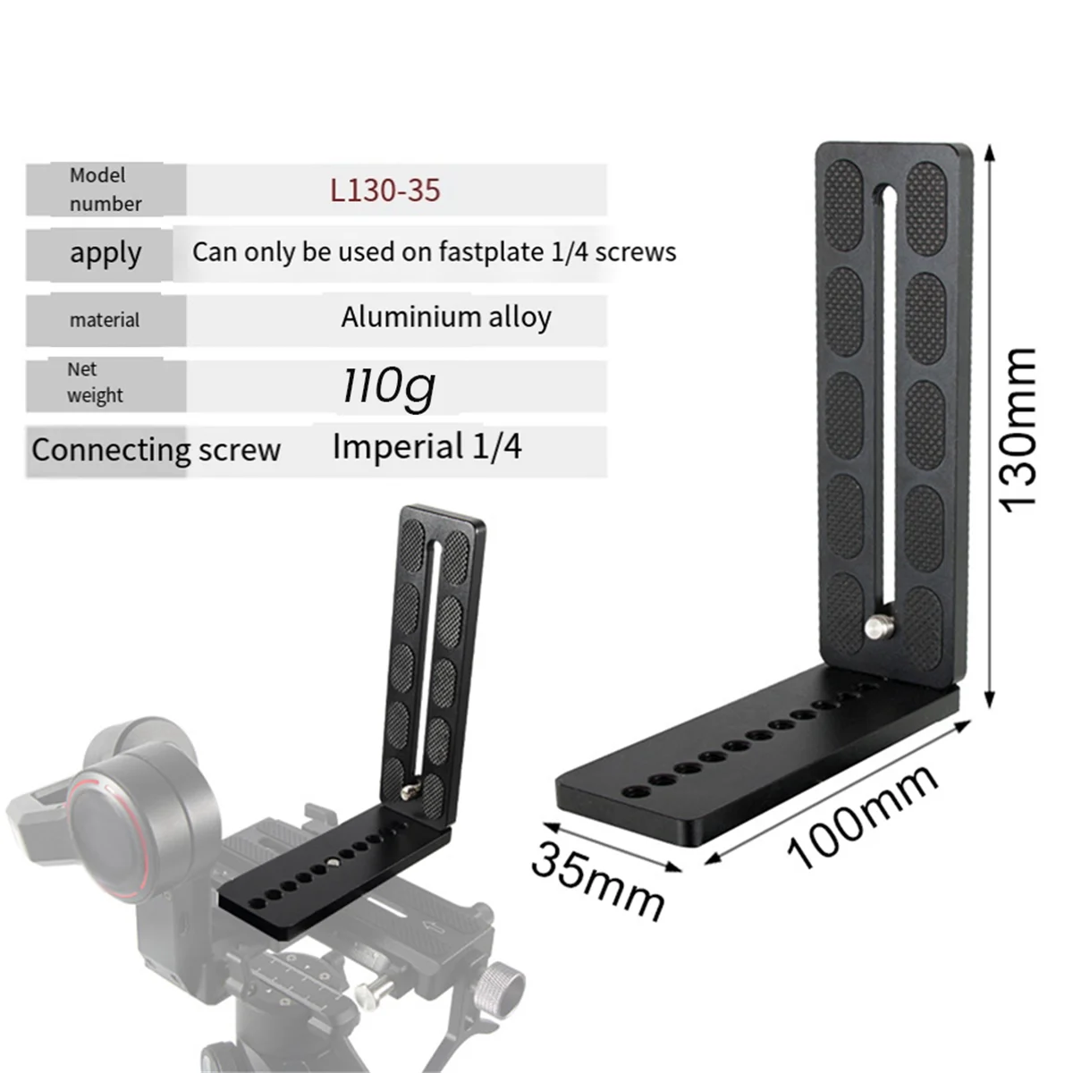 수직 샷 L 플레이트 DSLR 카메라 퀵릴리즈 L 플레이트 마운트 브래킷, DSLR 카메라 삼각대 볼 헤드