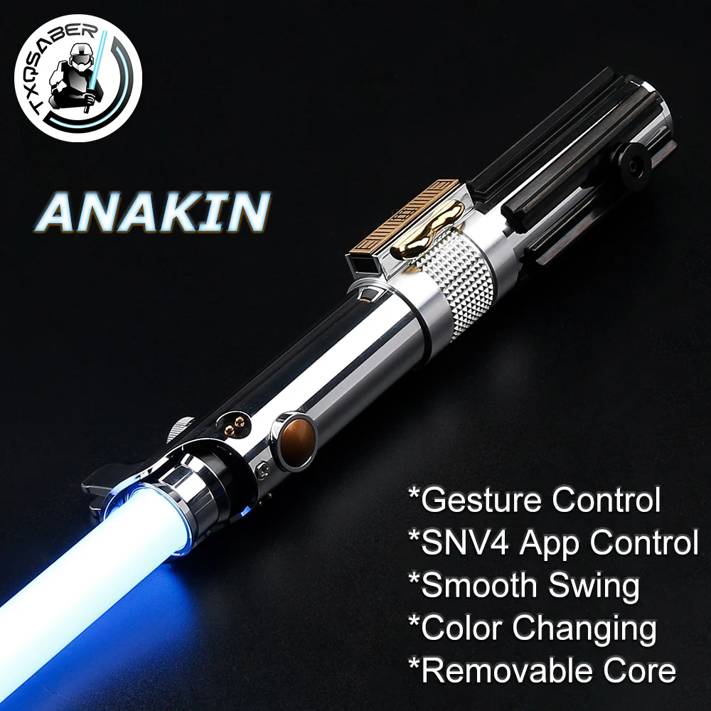 Anakin Lightsaber Proffie 2.2 Soundboard Smooth Swing Metal Handle With LED Strip Blade SD Card Skywalker Replica Cosplay Toys