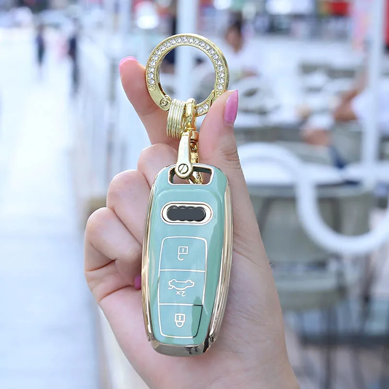 Cover chiate/telecomando per Audi A3 A6L A6 A7 A8 Q7 Q8 portachiavi Shell Bags 2020 2021 2022 Protector accessori Auto - Sb4b4f00d20e34f8aa66d23e0b6bd0c51w