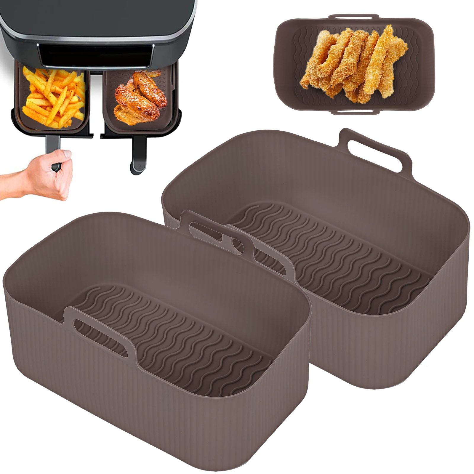 Silicone Dual Frigidaire Air Fryer Tray Set With Basket, Oven Pot, And  Plate Liner Accessories For Ninja Foodi DZ201 From Zqmwholesale, $23.91