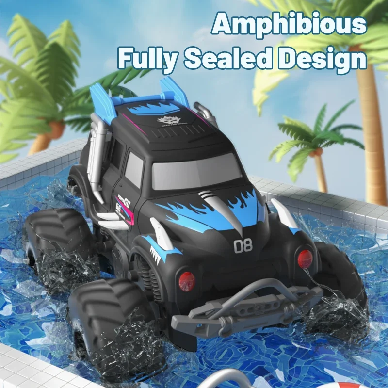 2.4G RC Car Remote Control Amphibious Off-road Vehicle Climbing Stunt Car Water Toys High Speed Electric Vehicle Christmas Gift