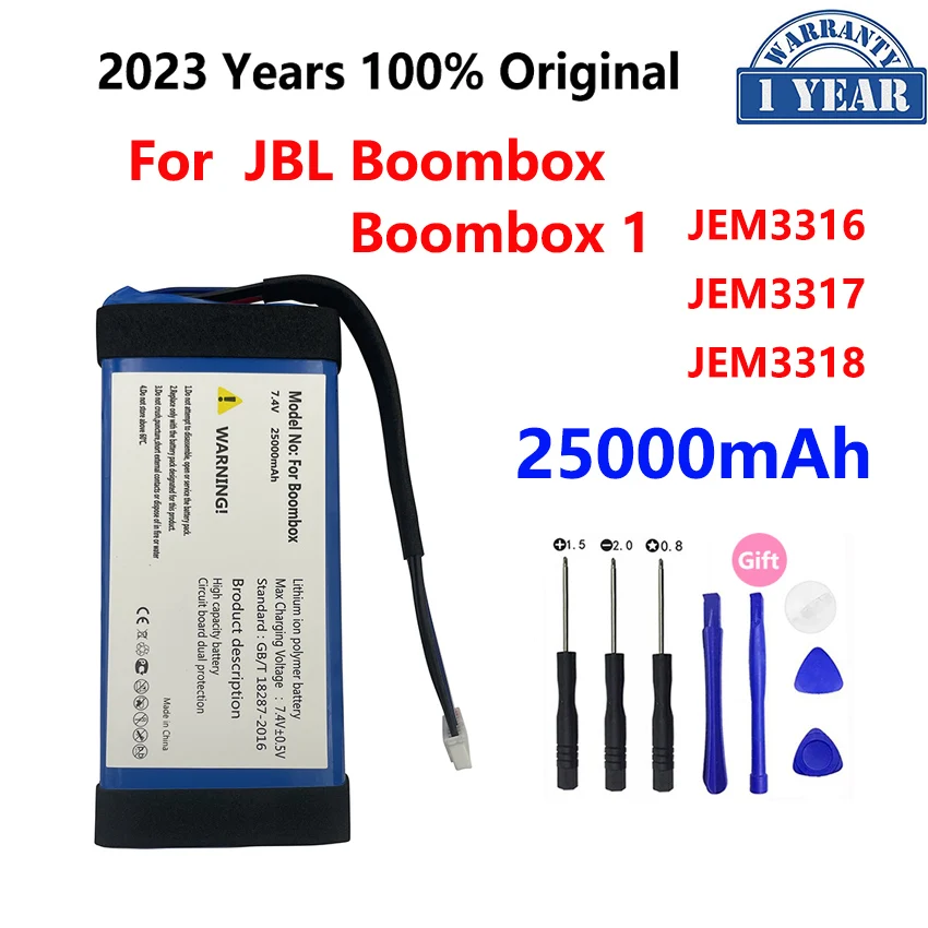 100 Original 25000mAh Replacement 7.4V Battery For JBL BOOMBOX