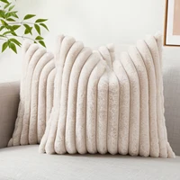 Plush Pleated Throw Pillow Covers for Sofa and Bed