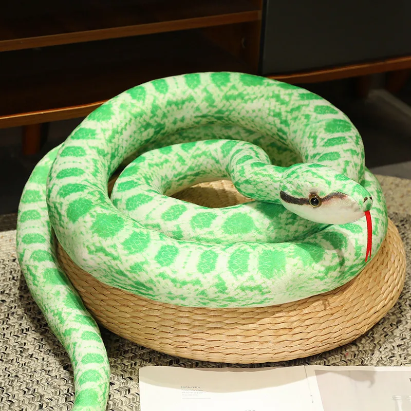 thumbnail image 1 of Juguete de peluche de pitón gigante de simulación, serpiente larga, juguete de peluche de pitón amarillo, naranja y verde, decoración para casa, accesorios de truco para vacaciones, 1 of 5