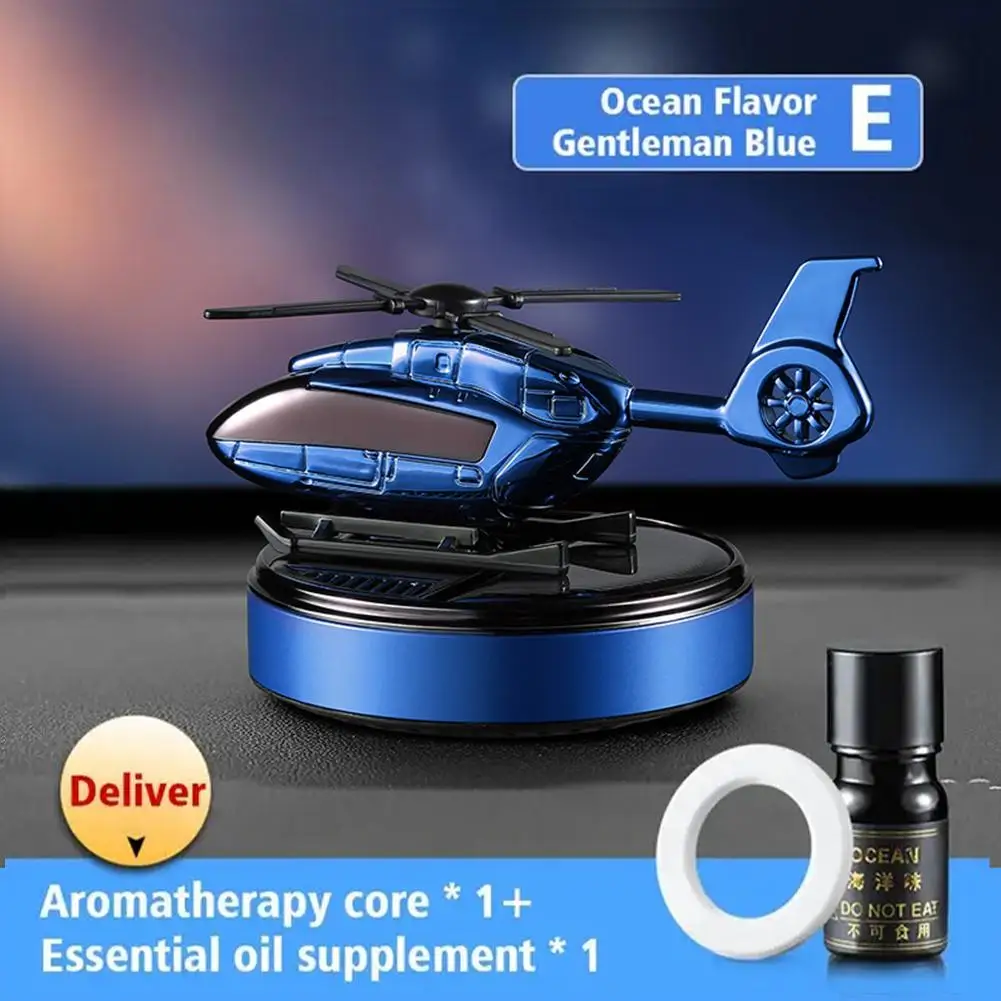 Car Air Freshener Solar Helicopter Interior Decoration Propeller Rotating Auto Flavoring Perfume Diffuser Supplies