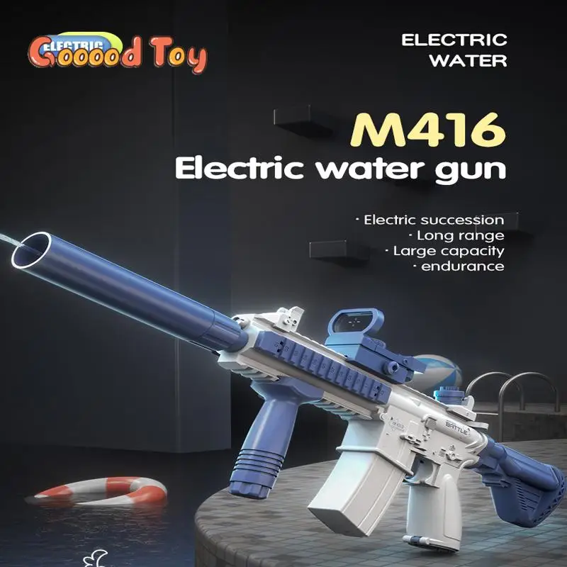 

Electric Water Gun Pistol 10M Long Range Portable Guns M416 Children Summer Beach Outdoor Fight Shooting Toys for Boys Kid Games