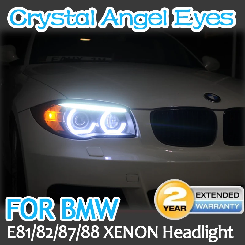 Per Bmw Serie 1 E81 E82 E87 E88 Xenon Light Retrofit Dtm M4 Style Led Crystal Angel Eyes Halo Rings Kit