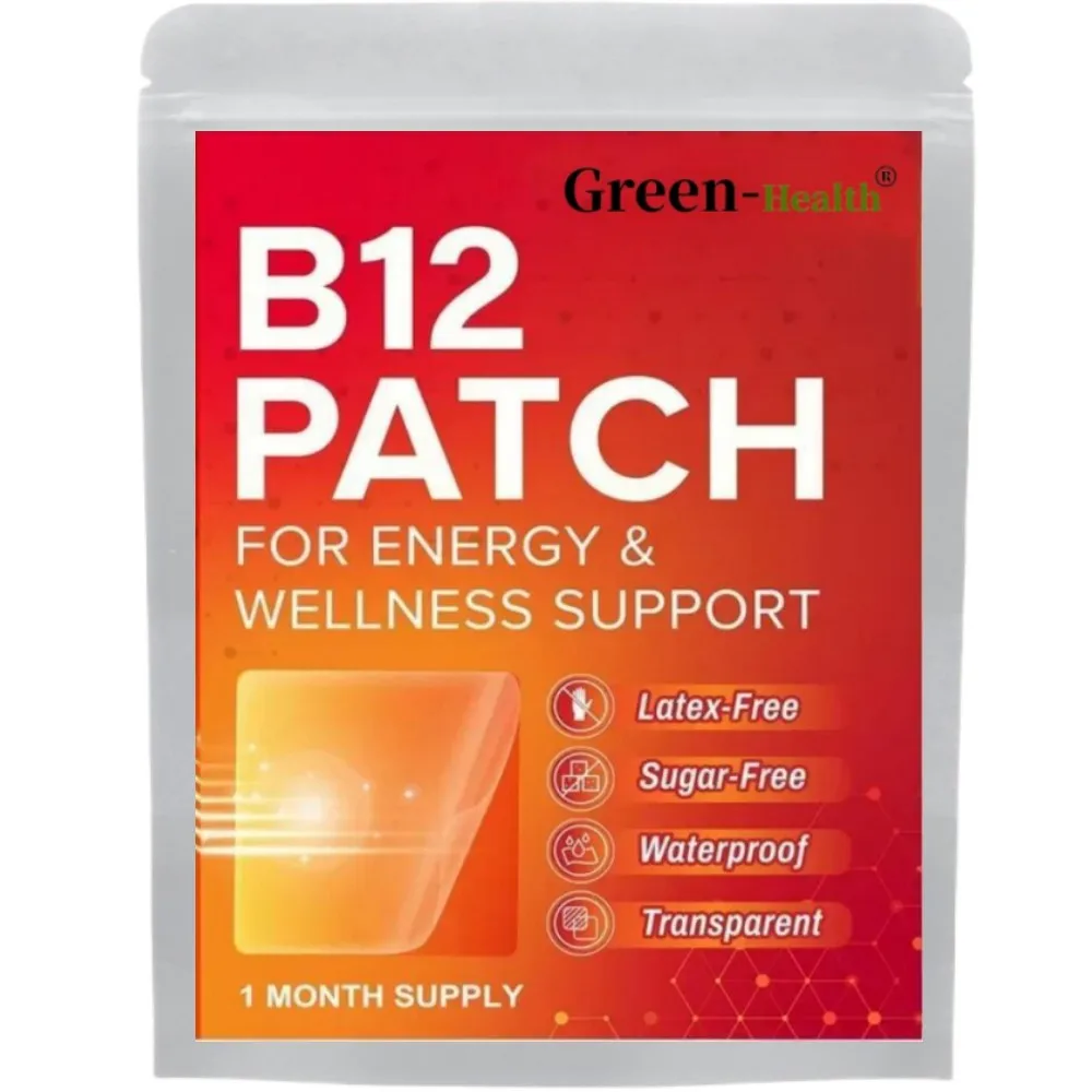 

B12 Patch ( Of 30), Transdermal Patches Daily B12 Patches, Self-adhesive Natural Blend Patches, 1 Month Supply