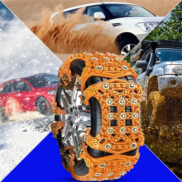 Lot de 6 chaînes à neige universelles pour pneus d'hiver 165 à 285 mm pour  pneus de voiture pour camions légers, SUV et VTT chaine neige 215 65 r16/  205 55 r16 (